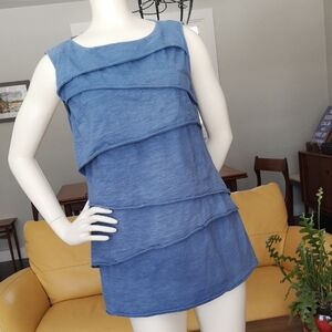 Neon Buddha long layered sleeveless top